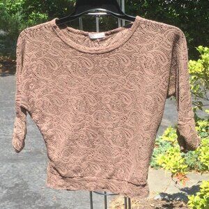 Effection Solid Brown Raglan Sleeve Knitwear Top